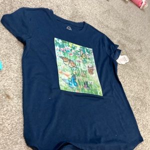 Navy blue 10-12 plus wonder nation shirt that changes pictures on the front only